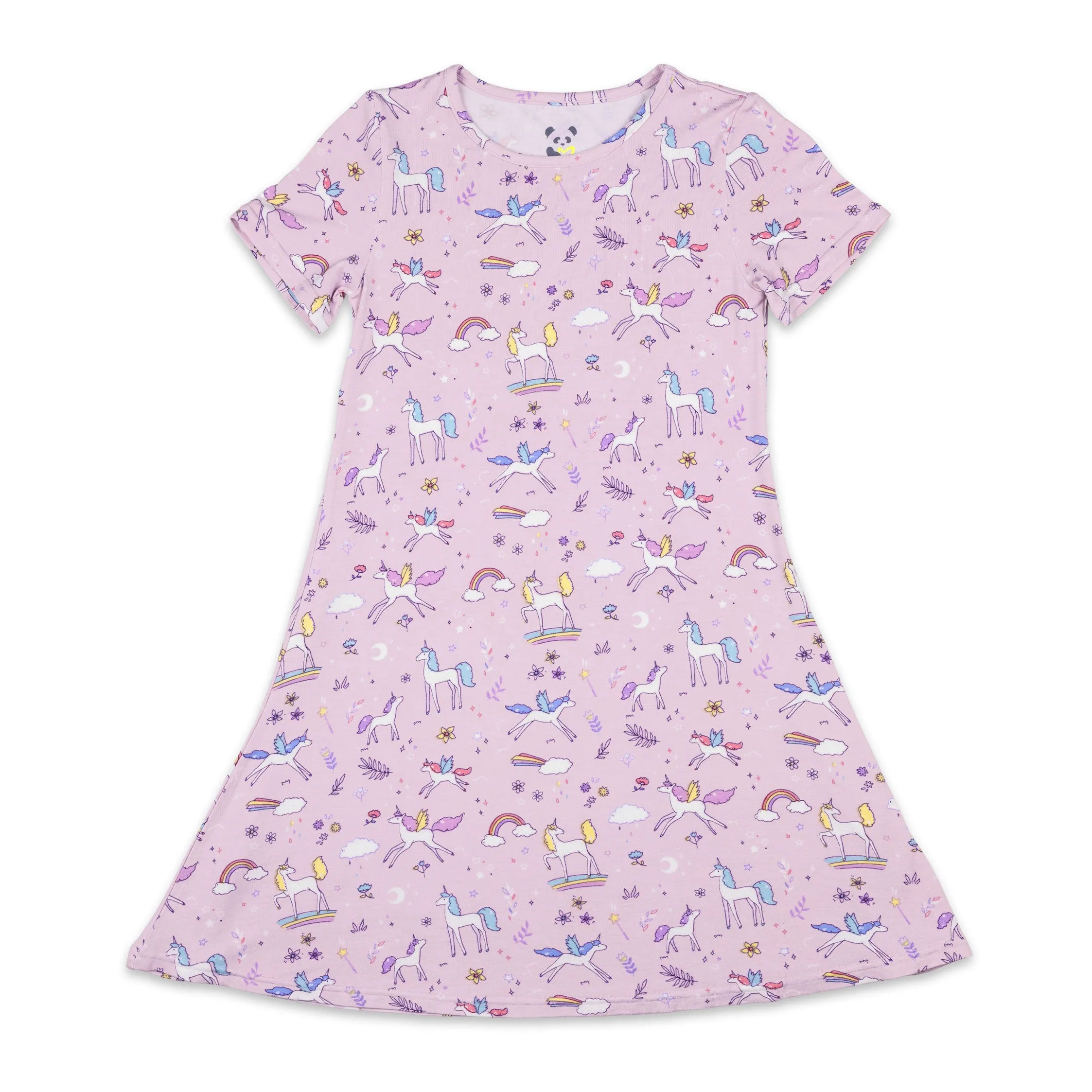 Enchanted Unicorn Bamboo Girls' Short Sleeve Dress