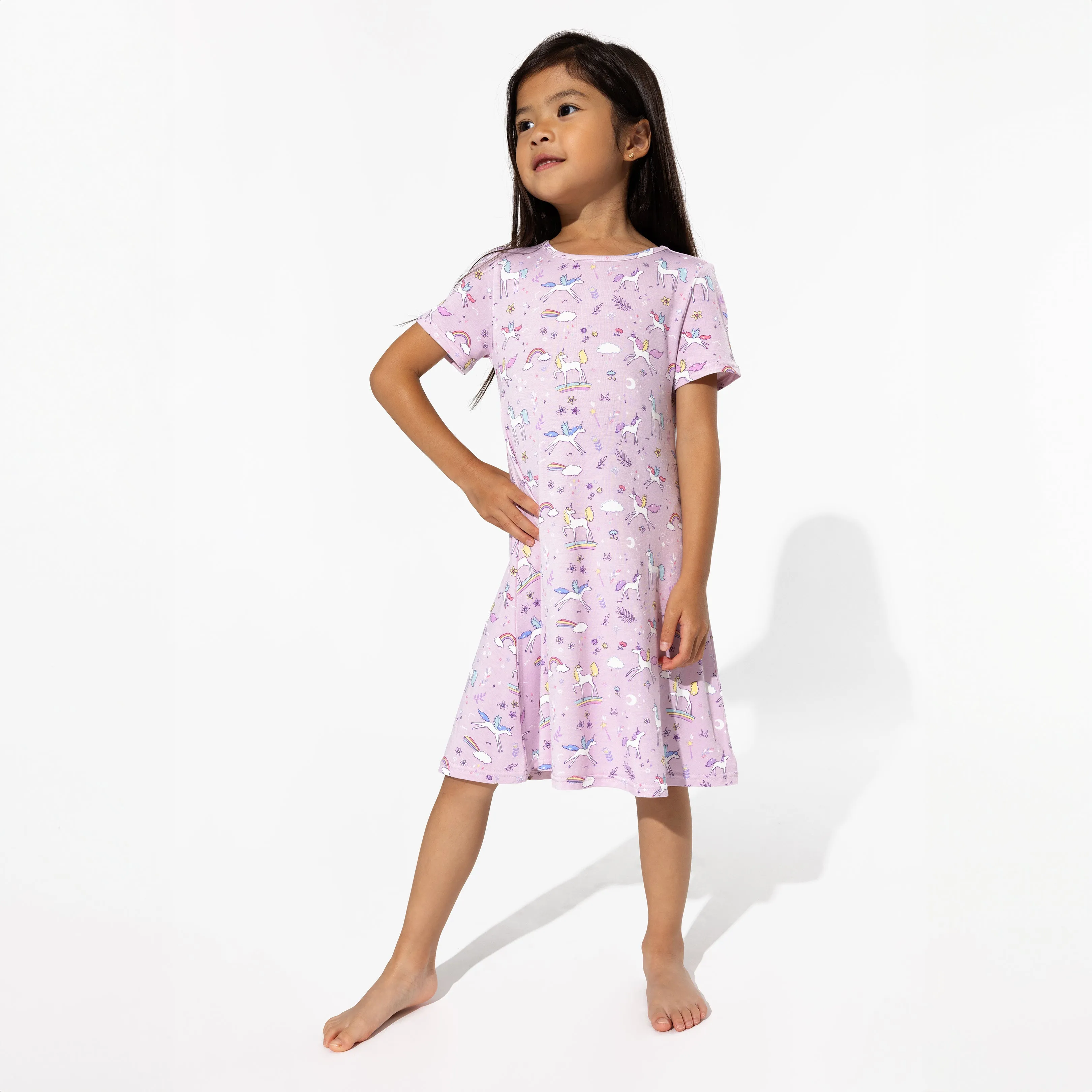 Enchanted Unicorn Bamboo Girls' Short Sleeve Dress