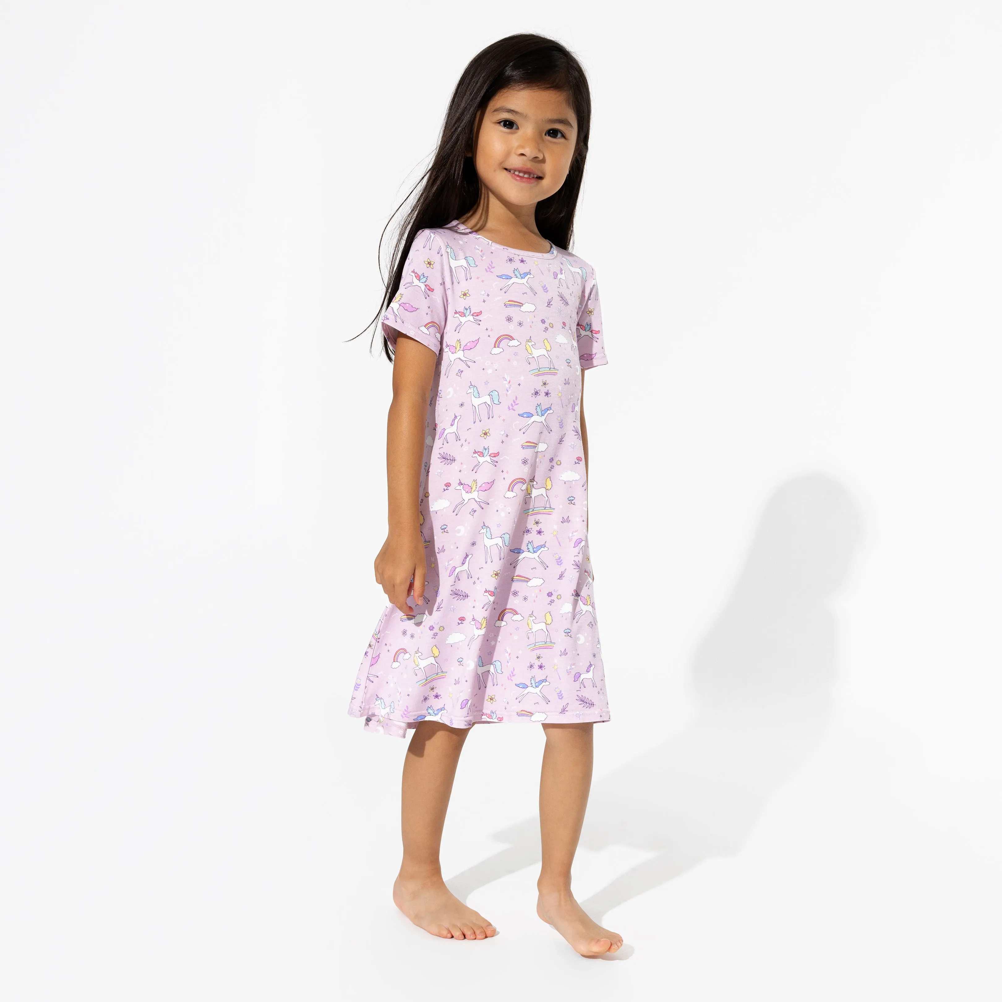 Enchanted Unicorn Bamboo Girls' Short Sleeve Dress