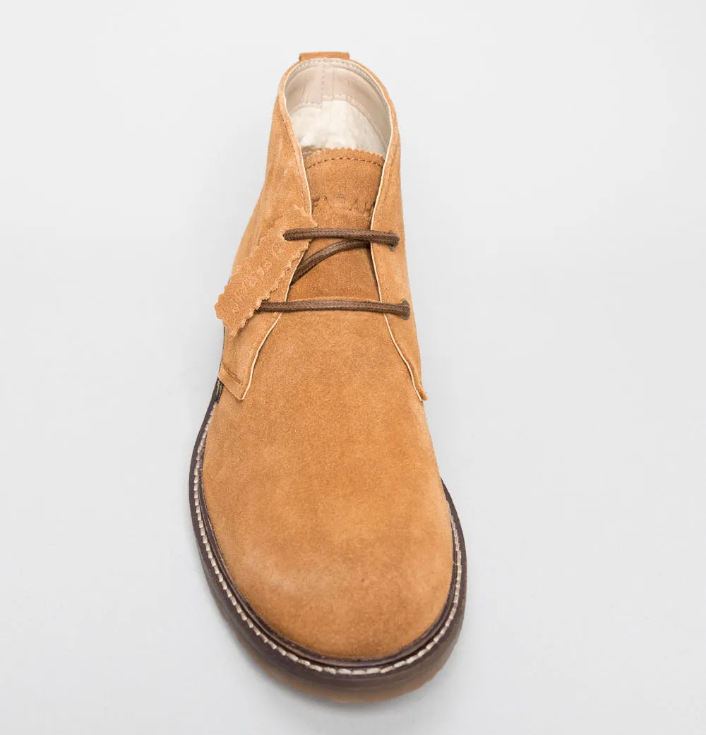 Farah Briggs Suede Desert Boots Tan Brown