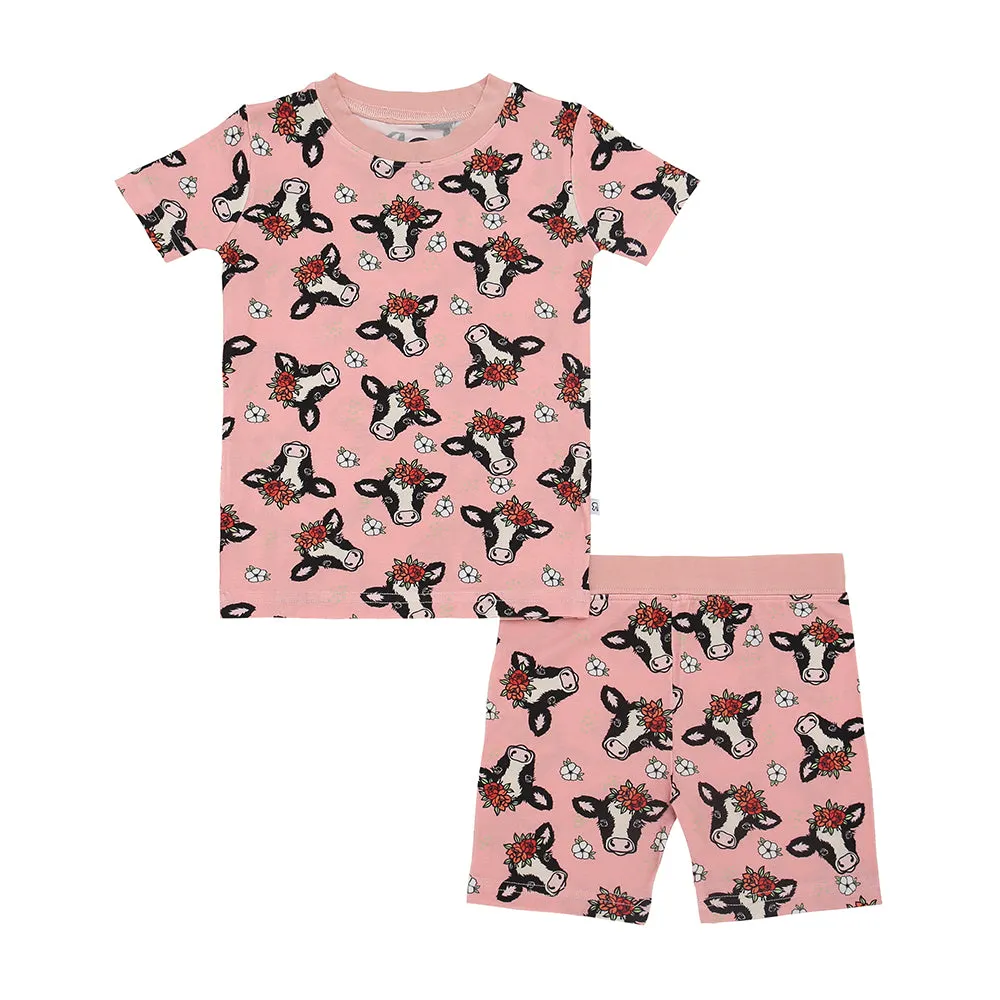 Floral Cow • Short Sleeve Set (Classic Fit)