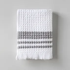 Fringed Waffle Ash Hand Towel