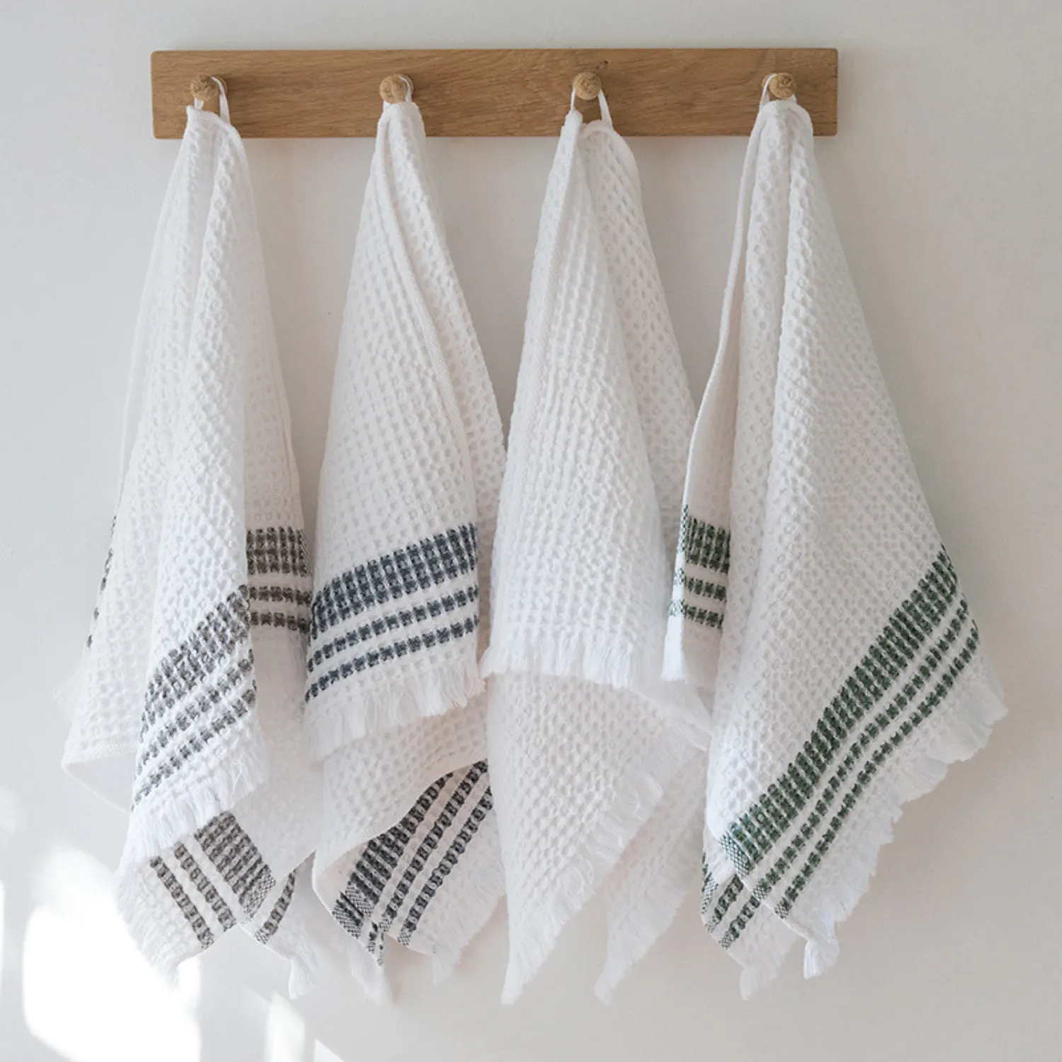 Fringed Waffle Ash Hand Towel