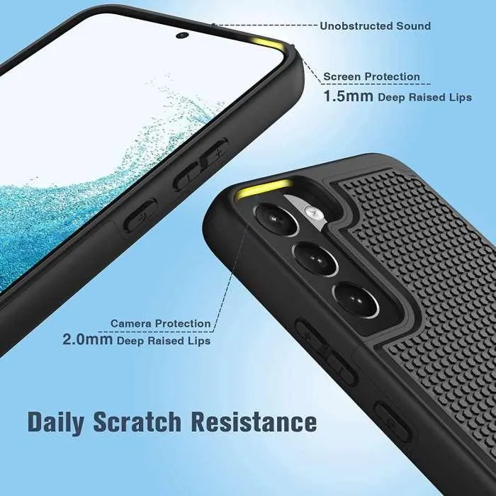 Galaxy S22 5G 6.1 inches Military Grade Rugged Bumper Cover with Non Slip Textured Back