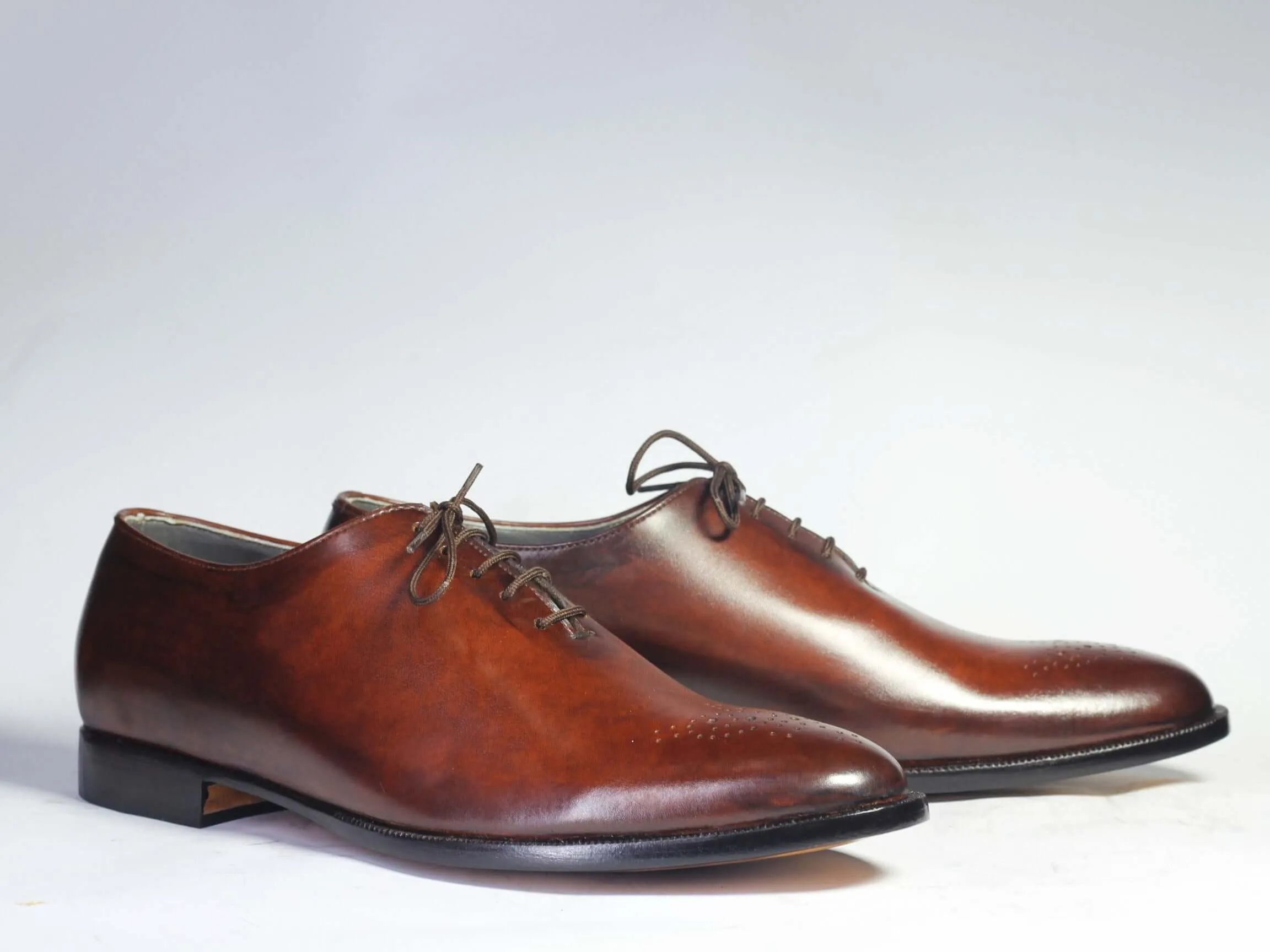 Handmade Men’s Brown Color Leather Shoes, Men Brogue Lace Up Dress Formal Shoes