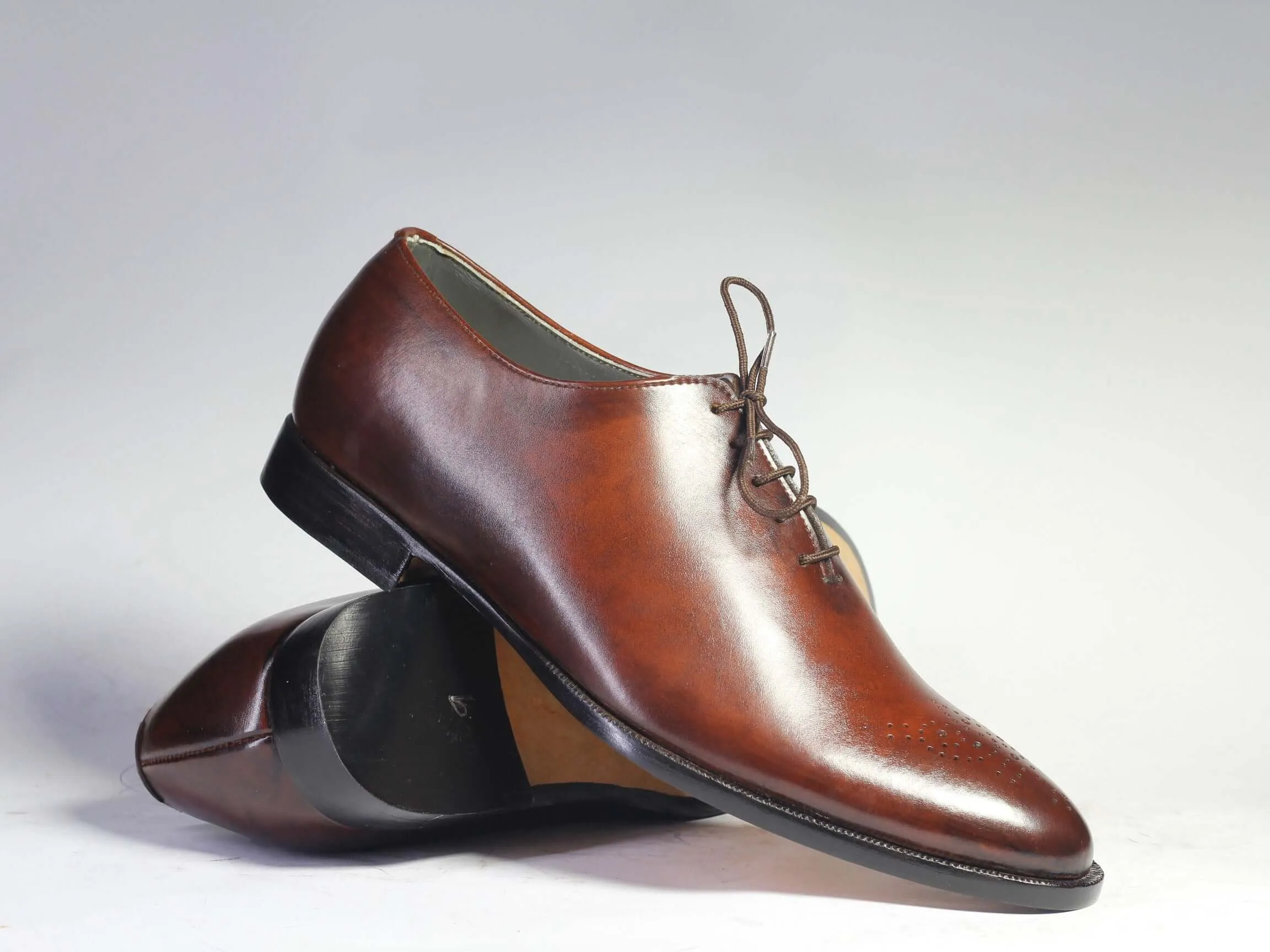 Handmade Men’s Brown Color Leather Shoes, Men Brogue Lace Up Dress Formal Shoes