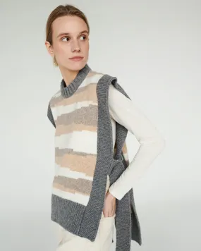 Kalvos: Striped Grey Merino Wool Vest