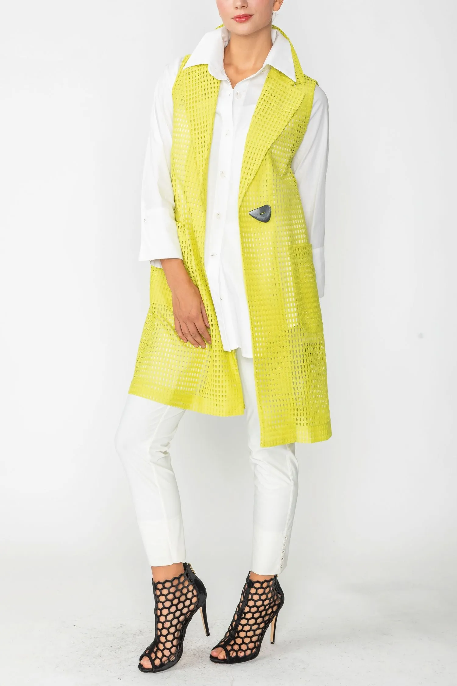 Lime Tailored Long Vest