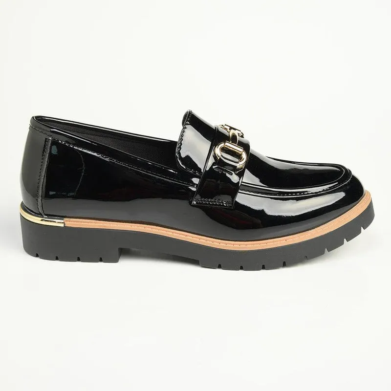 Madison Benji Loafer with Chain Detail - Black