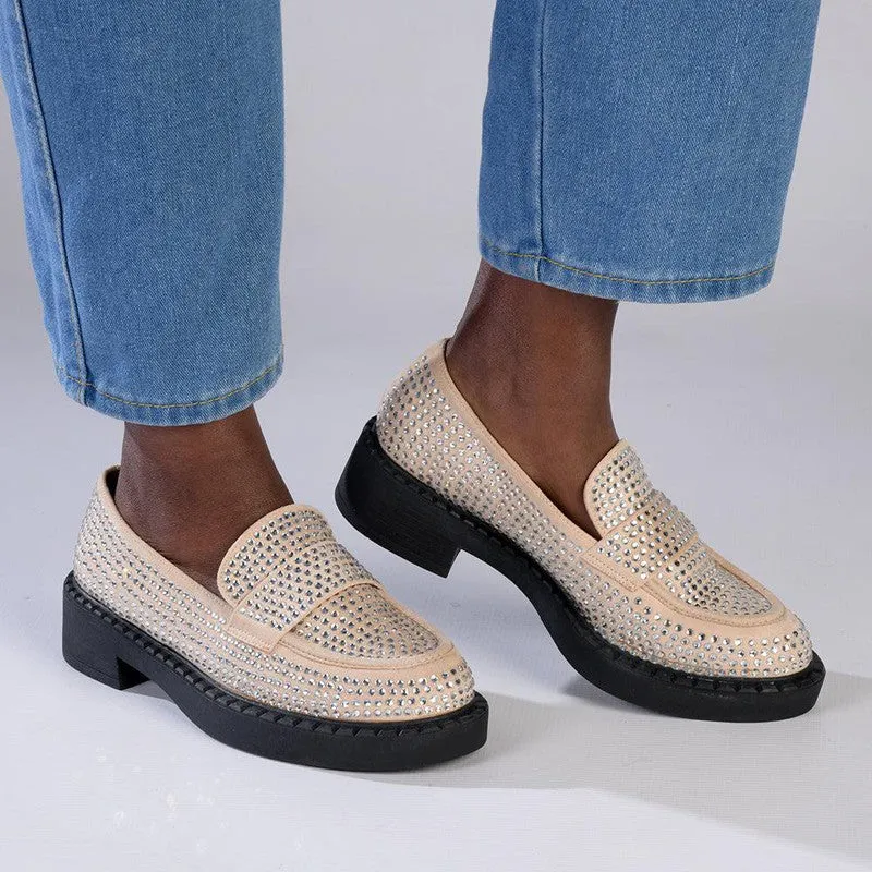 Madison Earthia Fully Studded Slip On - Nude