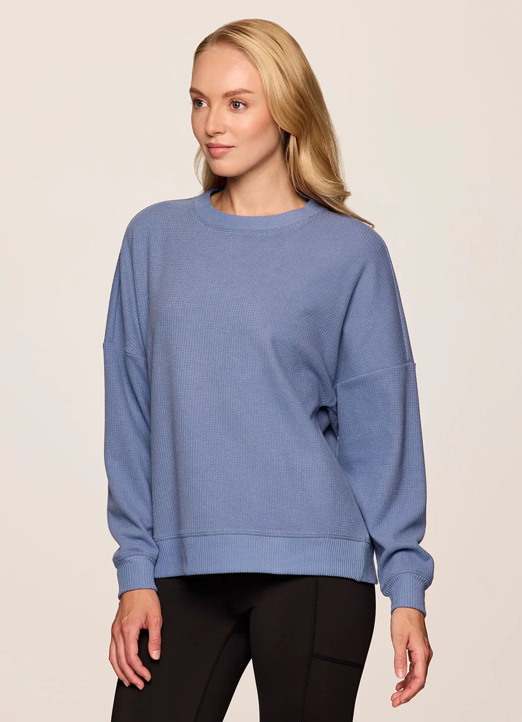 Off Days Relaxed Waffle Knit Sweatshirt