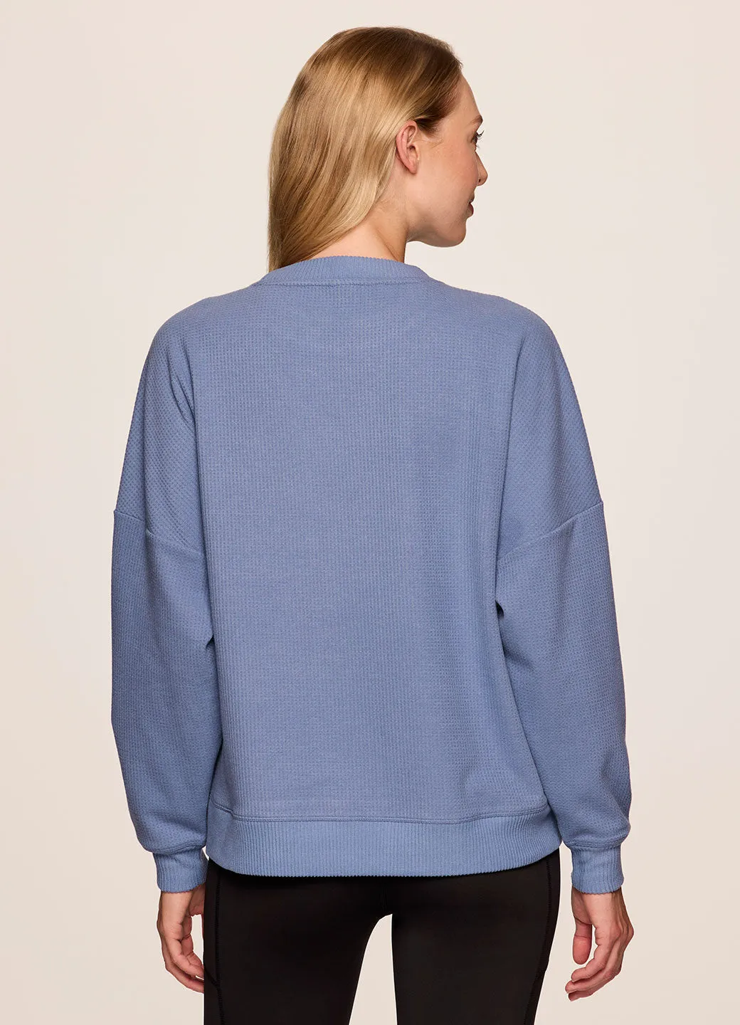 Off Days Relaxed Waffle Knit Sweatshirt