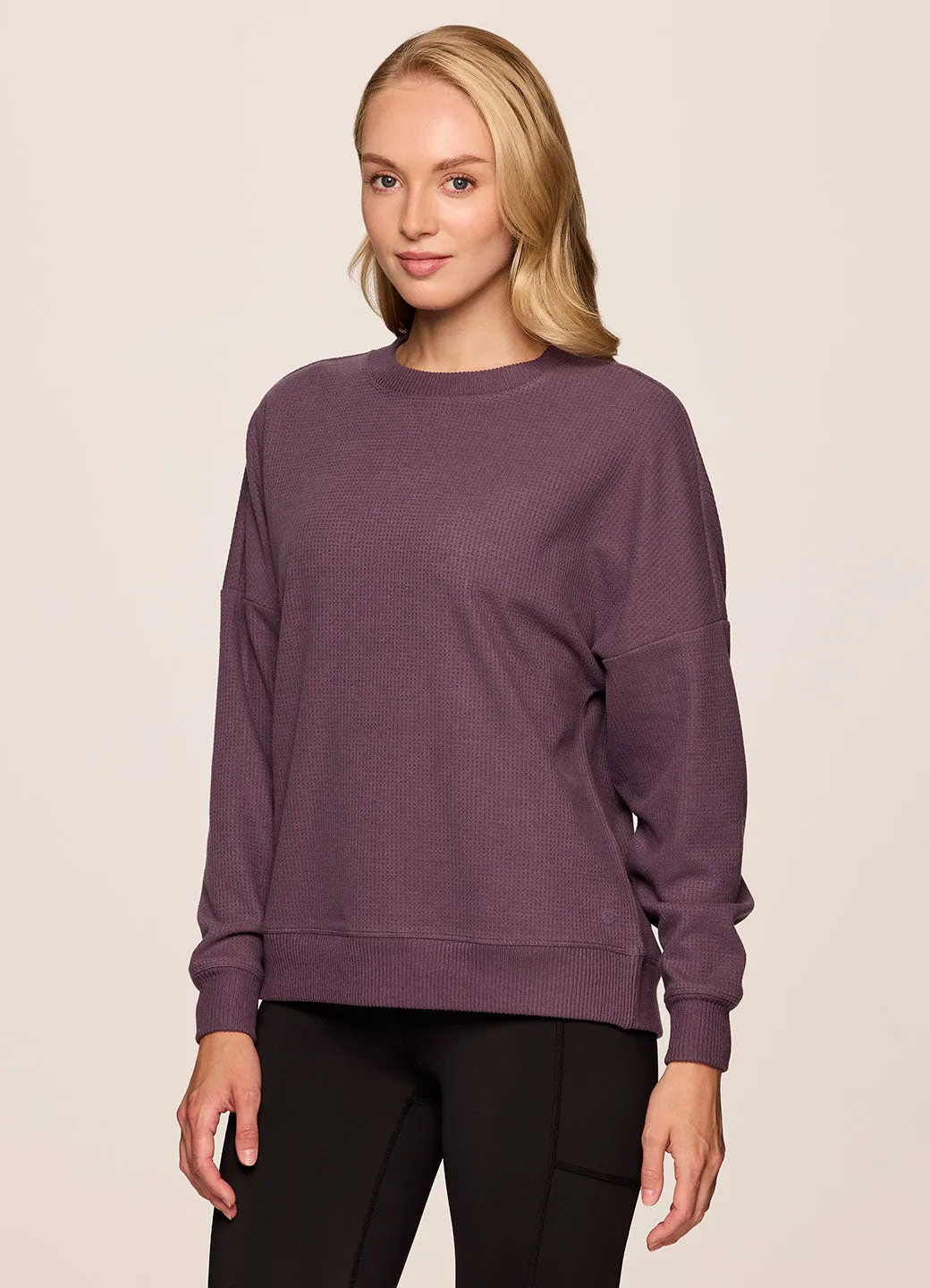 Off Days Relaxed Waffle Knit Sweatshirt