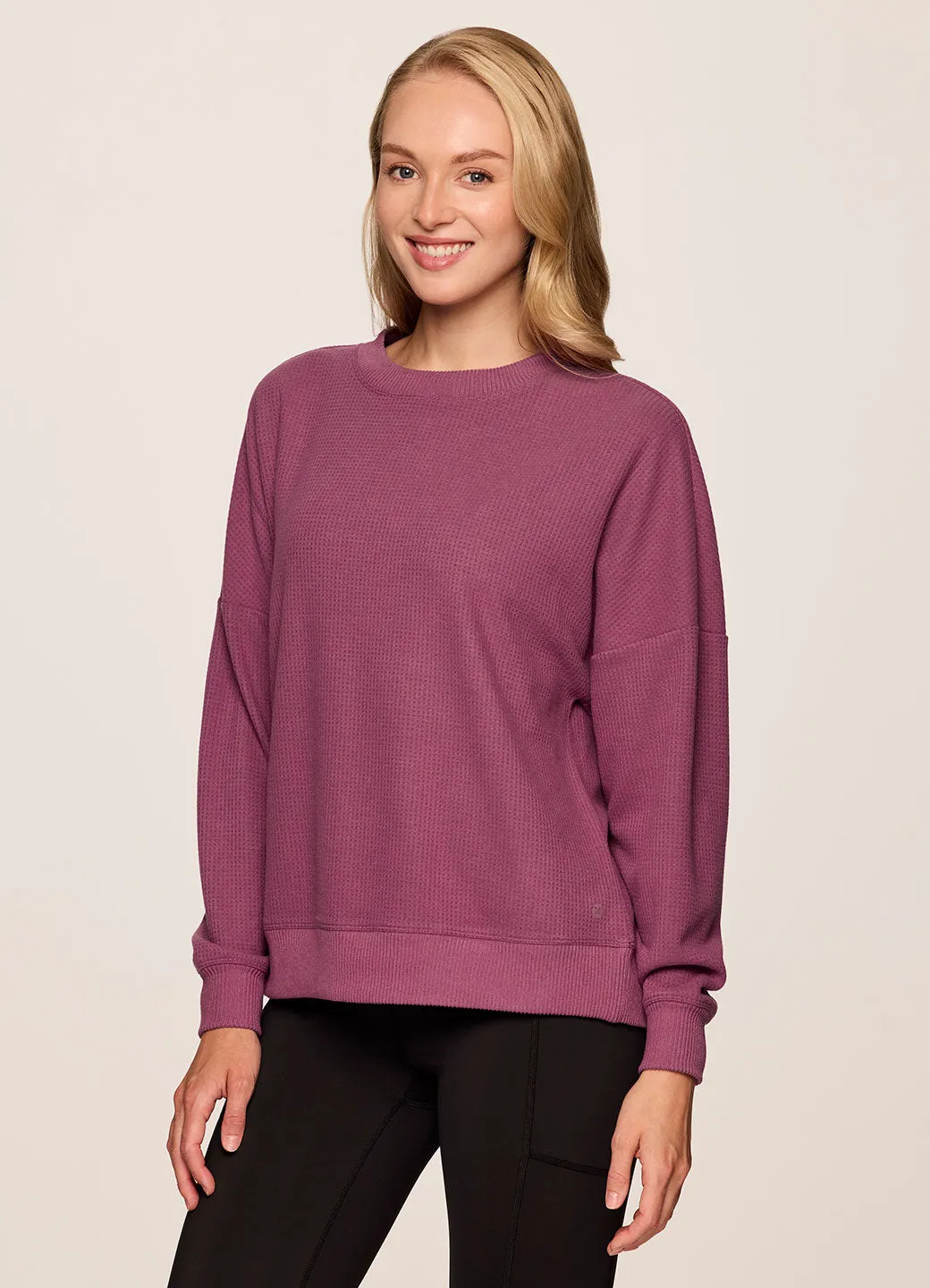 Off Days Relaxed Waffle Knit Sweatshirt