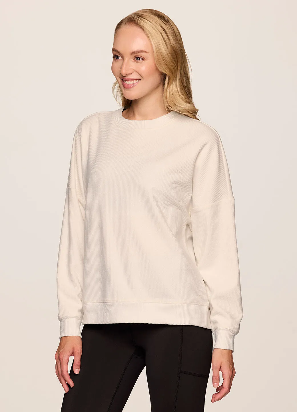 Off Days Relaxed Waffle Knit Sweatshirt