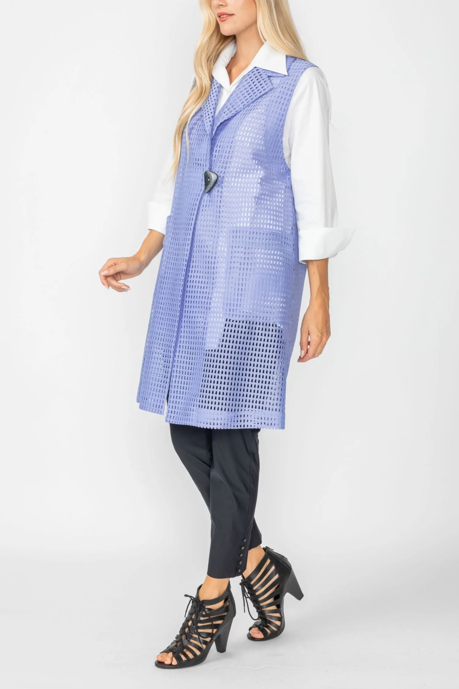 Periwinkle Tailored Long Vest