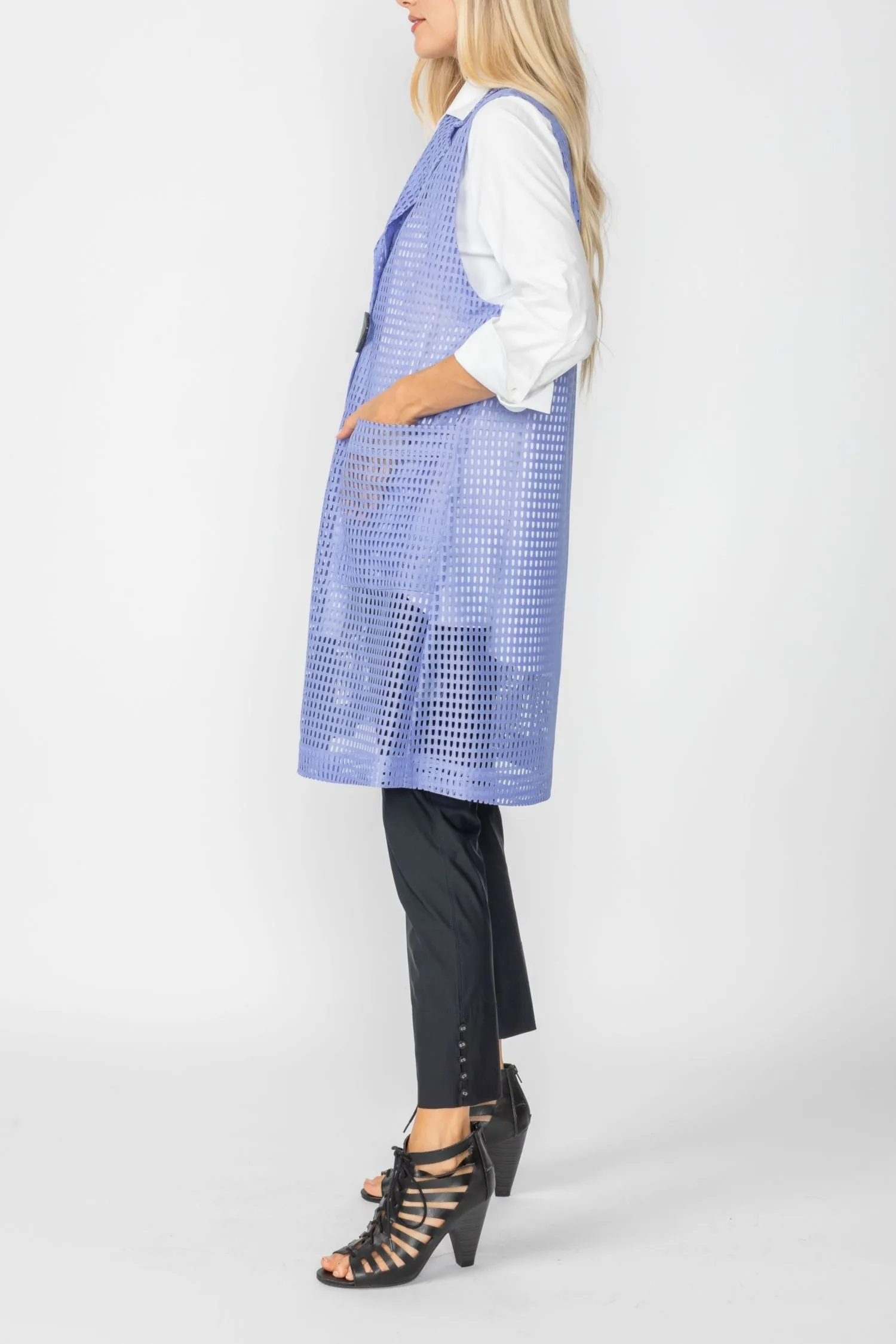 Periwinkle Tailored Long Vest