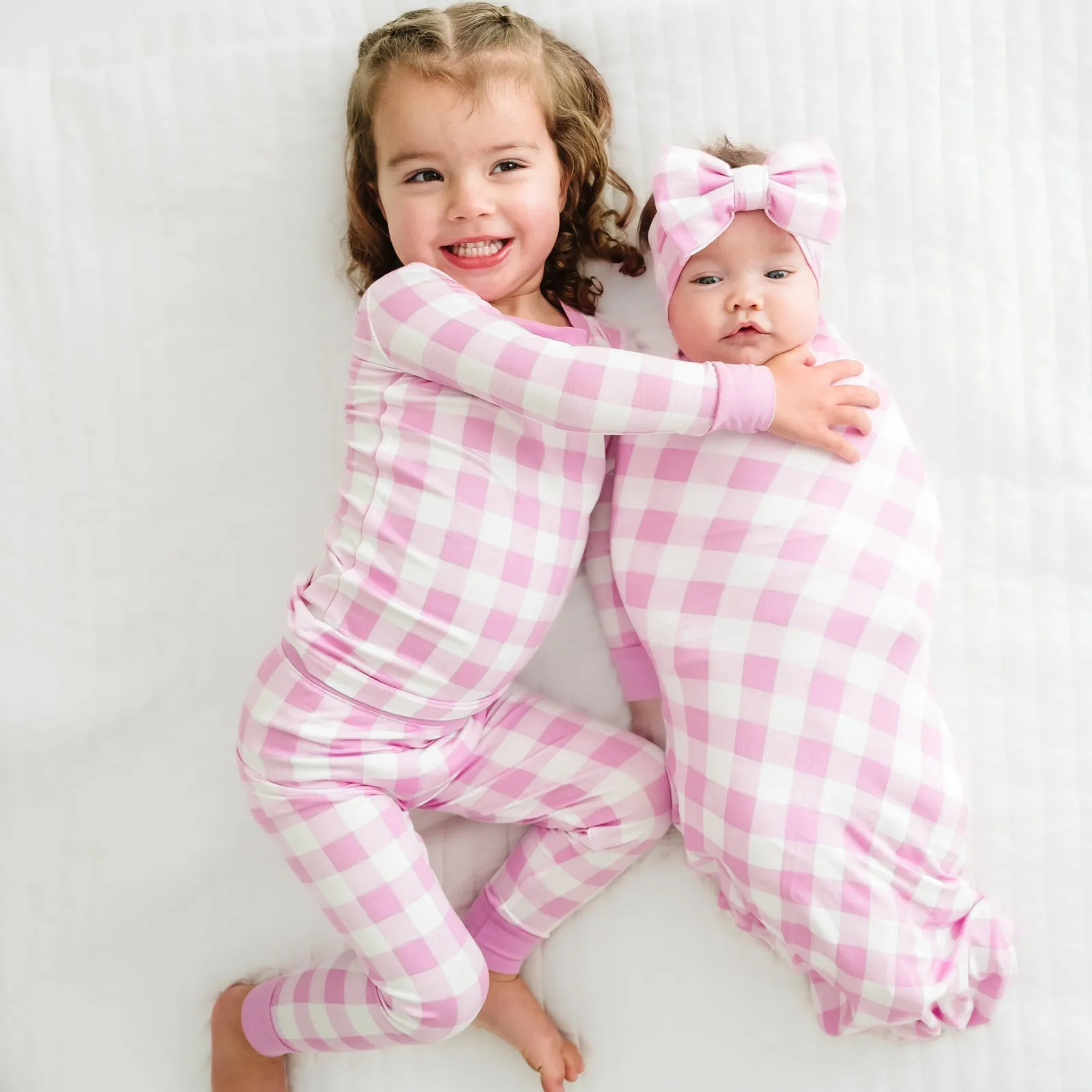 Pink Gingham Two-Piece Pajama Set