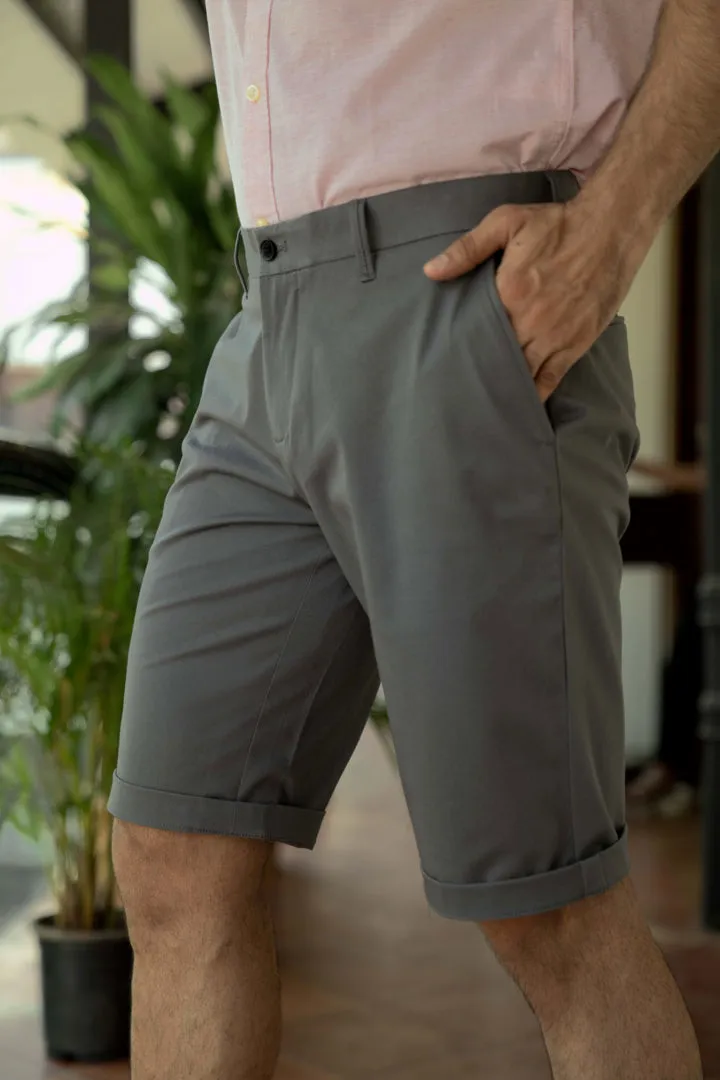 Spanish Grey Stretch Chino Shorts