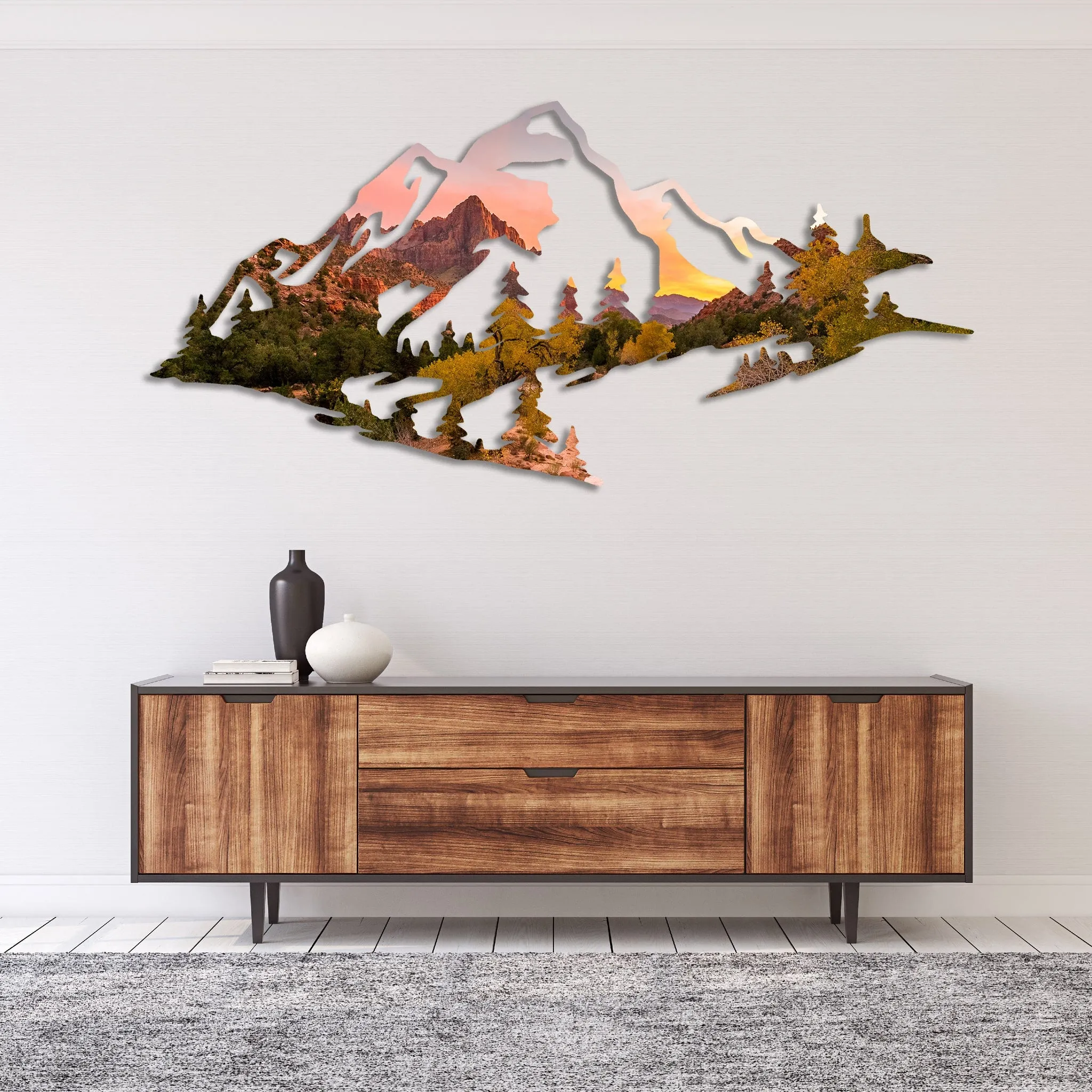 Zion Mountain Range View - Metal Wall Art